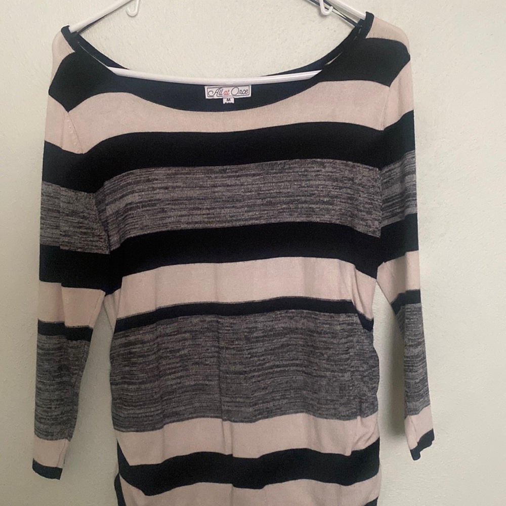 Striped Boat Neck Sweater